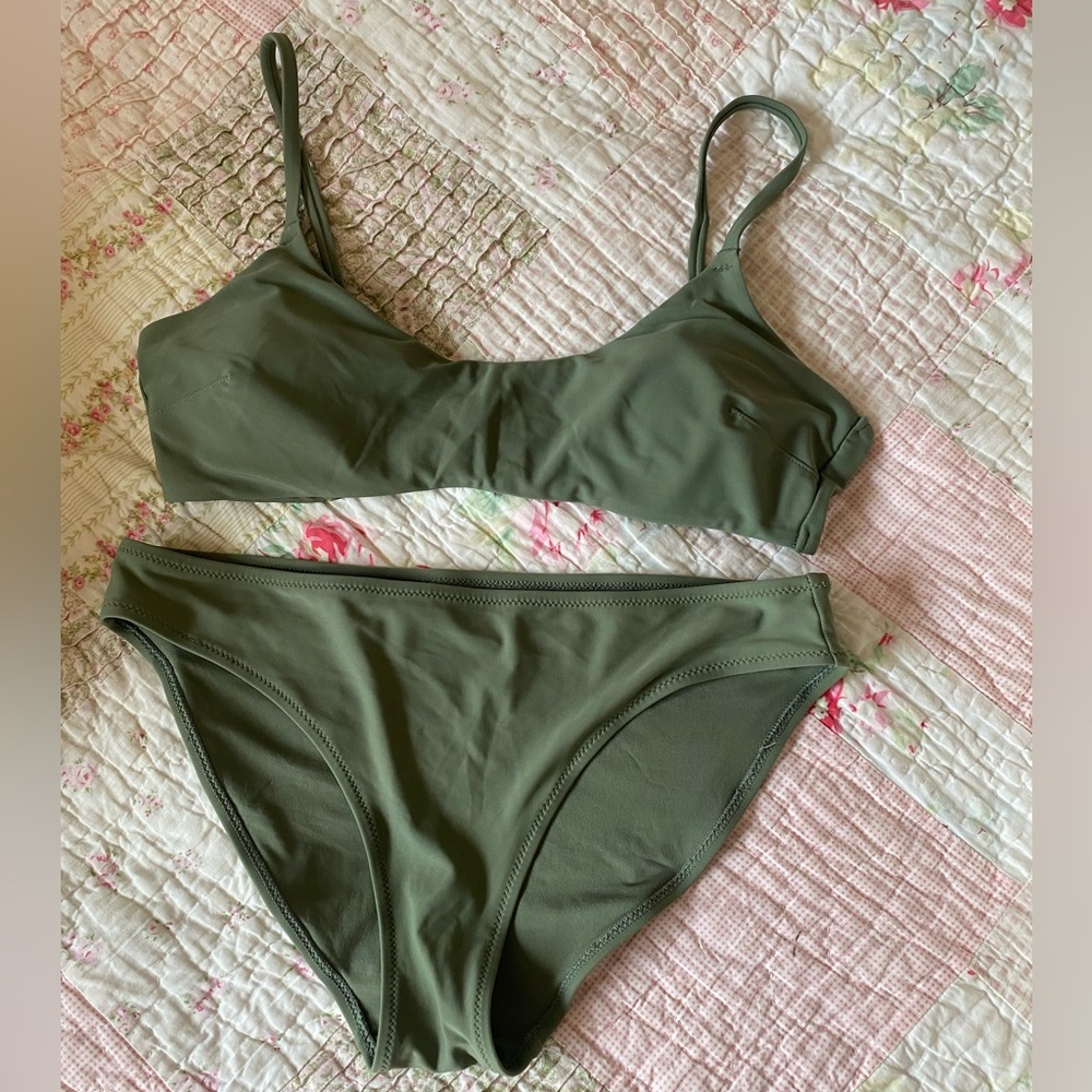 Aerie army green bikini set size medium